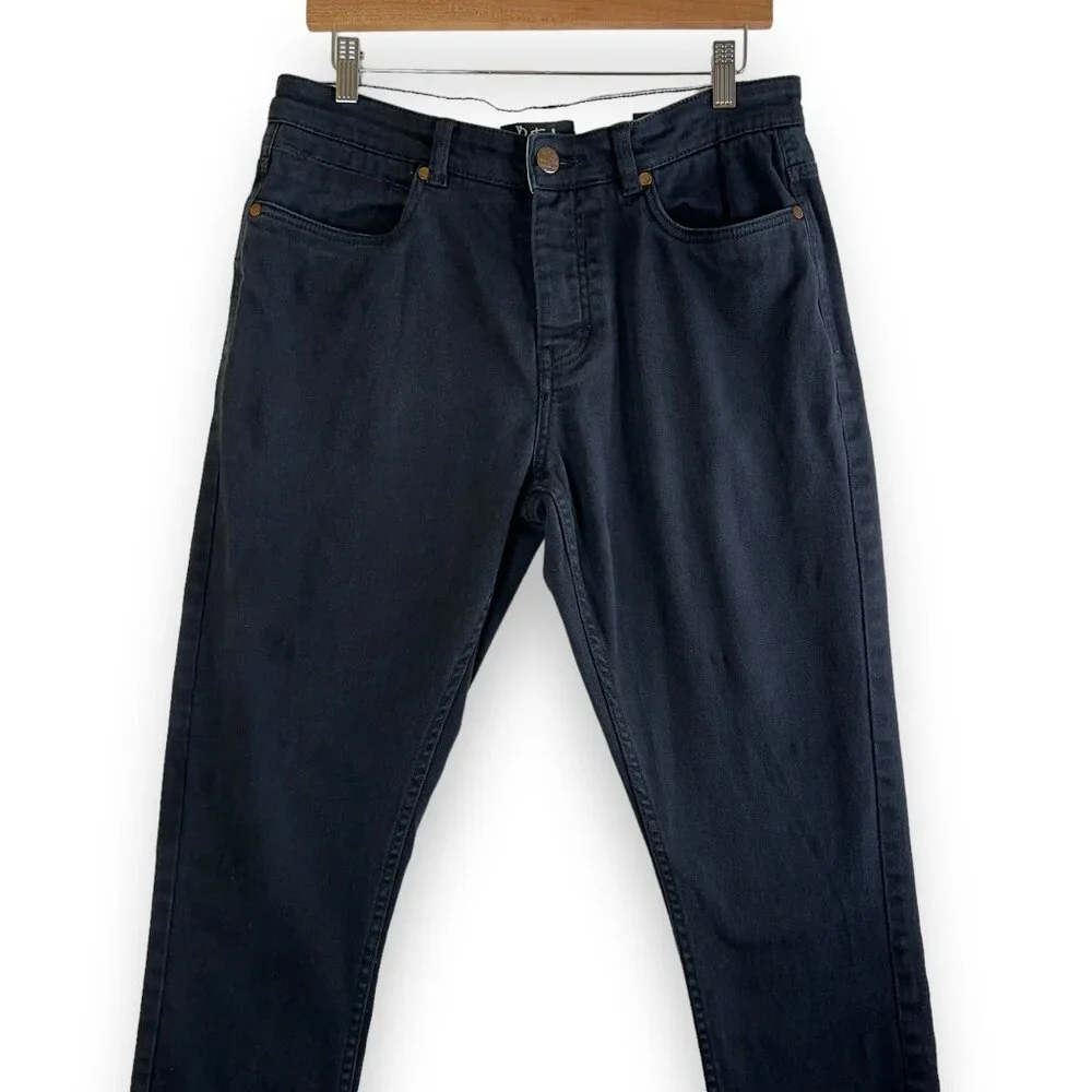 Refuel Men's Jeans 32x31 Black Slim Fit Kade Button Fly Tapered‎ Leg Stretch